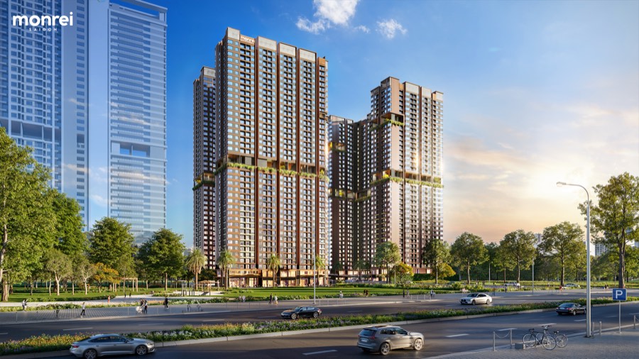 Phối cảnh tổng thể dự án nhìn từ mặt đường