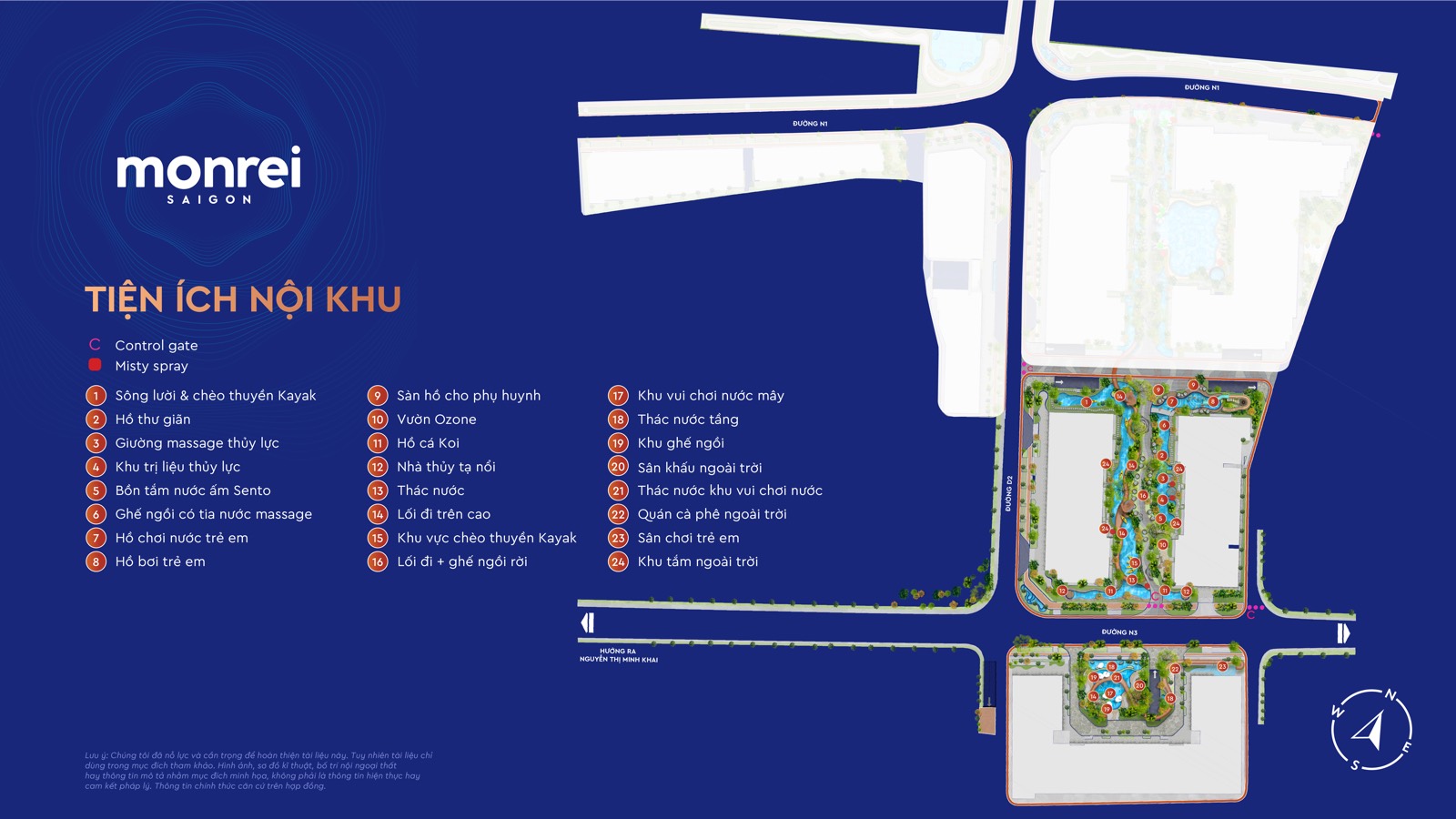 Tổng mặt bằng tiện ích nội khu Monrei Saigon